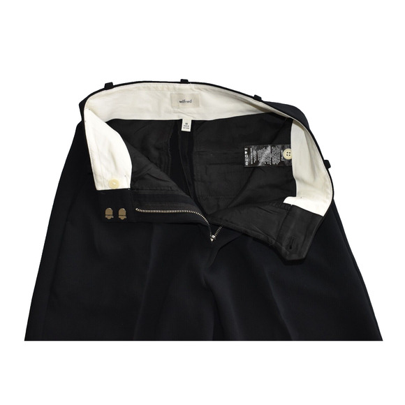 A5 Auth WILFRED Black Crepe Straight Pleated Front Trouser Pants Size 00 - Picture 5 of 7